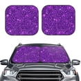 thumbnail image 2 of Disketp 2 Piece Purple Glitter Pattern Windshield Sunshades,Folding Windshield Sun Shade For Car Suv Trucks Sedan,Blocks Uv Rays Sun Visor Protector-Small, 2 of 7