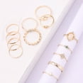 thumbnail image 5 of Juego de 13 anillos dorados retro con estrella y luna para mujer y niña, anillos apilables vintage estilo boho, aleación con diamantes de imitación, anillo geométrico retro, joyería, 5 of 5