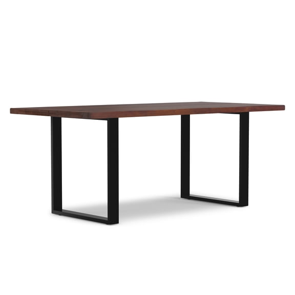 Simpli Home Simpli Home Fieldcrest 72 inch x 36 inch Rectangle Modern Industrial Dining Table in Dark Walnut