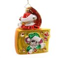 thumbnail image 2 of Christopher Radko Mini Cheese Bites Glass Mice Santa's Best 1019247, 2 of 2