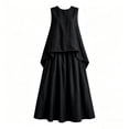 thumbnail image 4 of uublik Maxi Skirt Sets Women 2 Piece Outfits Summer Tank Tops Maxi Dress Travel Vacation Outfits Matching Sets, Black, 4 of 5