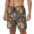 thumbnail image 2 of Balery Colorful Flowers with Butterfly Mens Swim Trunks Swim Shorts for Men Quick Dry Inseam Beach Shorts with Compression Liner Pocket-X-Large, 2 of 9