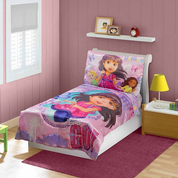 Dora Friends 3 Piece Toddler Bedding Set With Bonus Matching Pillow Case Walmart Com Walmart Com