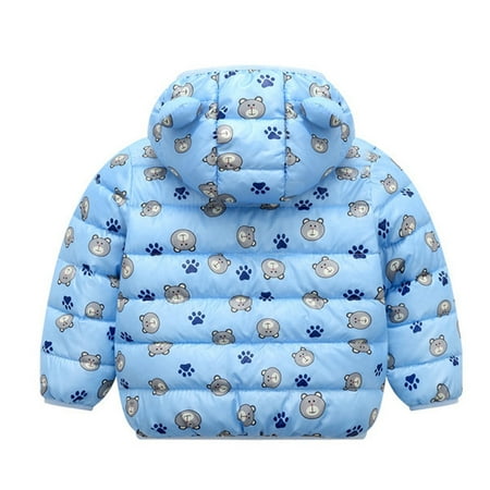 

Qufokar Two-Piece Sed Loose-Fitting Hooded Sweatshirt And Trousers Baby Boy Coat Bear Hooded Cartoon Ear Jacket Boys Baby Girls Coat Winter Print Outerwear Boys Coat&Jacket
