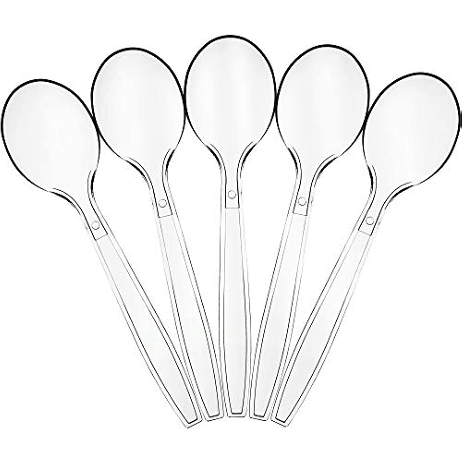 Plasticpro Disposable Clear Plastic Soup Spoons Heavyweight Box Of 300