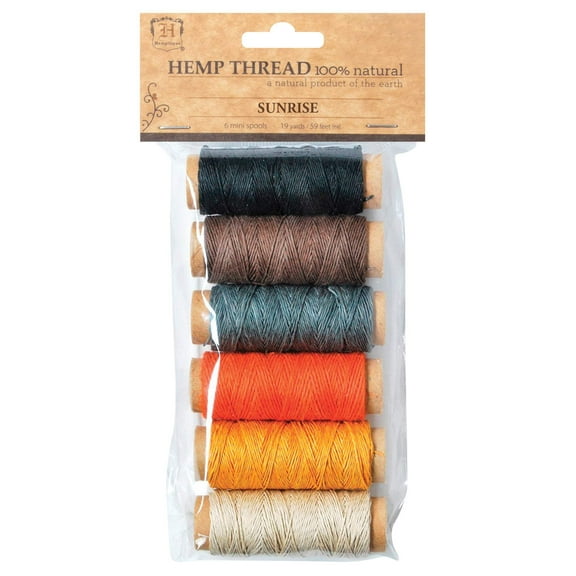 Hemptique 2-Ply Hemp Thread Mini Spools, 6-Pack