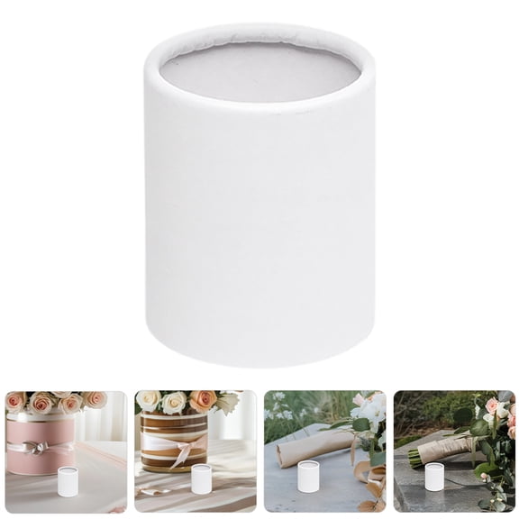 PENIKOKO 5pcs White Round Flower Boxes for Bouquet Arrangements and Holiday Celebrations Packaging