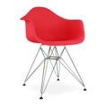 thumbnail image 2 of Aron Living Tower 18" Plastic and Chrome Steel Armchairs in Red (Set of 4), 2 of 6