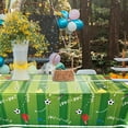 thumbnail image 4 of Soccer Party Decoration Disposable Tablecloths Durable Oil Proof Plastic Table Cover for Birthday Sports Events 2 Pack Green, 4 of 7