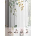 thumbnail image 5 of Eucalyptus Leaf Sheer Curtains 96 Inch Length 2 Panels Set, Sage Green Botanical Floral Spring Voile Window Treatment Semi Sheer Long Curtains Drapes for Bedroom/Living Room/Kitchen 52"x96"x2, 5 of 7