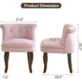 thumbnail image 2 of Velvet Vanity Chair with Back, Tufted Upholstered Vanity Stool with Solid Wood Legs, Mid Century Small Makeup Chair for Vanity, Accent Chair for Bedroom, Living Room, Pink, 2 of 6