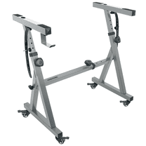 Liquid Stands Piano Keyboard Stand W/ Wheels - Z Style Adjustable Metal Stand for 54-88 Key - Chrome