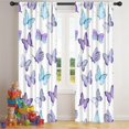 thumbnail image 5 of Blackout Kids Curtains,White Blue Purple Butterfly Pattern Childrens Insulated Curtains Set Of 2,Bedroom Essentials,Toddler Room Decor 42"x84", 5 of 5
