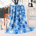 thumbnail image 4 of Blue Dog Paw Footprint Blanket,Comfortable Soft Flannel Throw Blanket,All Season,Warm Lightweight Blankets for Sofa Bed Couch Living Room Chair,50"x60"(130x150cm), 4 of 4