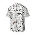 thumbnail image 2 of Xecao offers the Cute Cat for Men's Casual Short-sleeved Shirt, a button-up collared shirt with a pocket, perfect for beach vacations and yacht travel in the X-Large size., 2 of 7