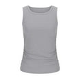 thumbnail image 6 of Giftesty Tank Tops for Women Clearance Summer Women Solid Color Round Neck Pocket Sleeveless Casual Tee Tops Tank, 6 of 9