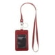 thumbnail image 4 of Portatarjetas de autobús de cuero sintético de doble cara con cordón desmontable rojo, 4 of 9