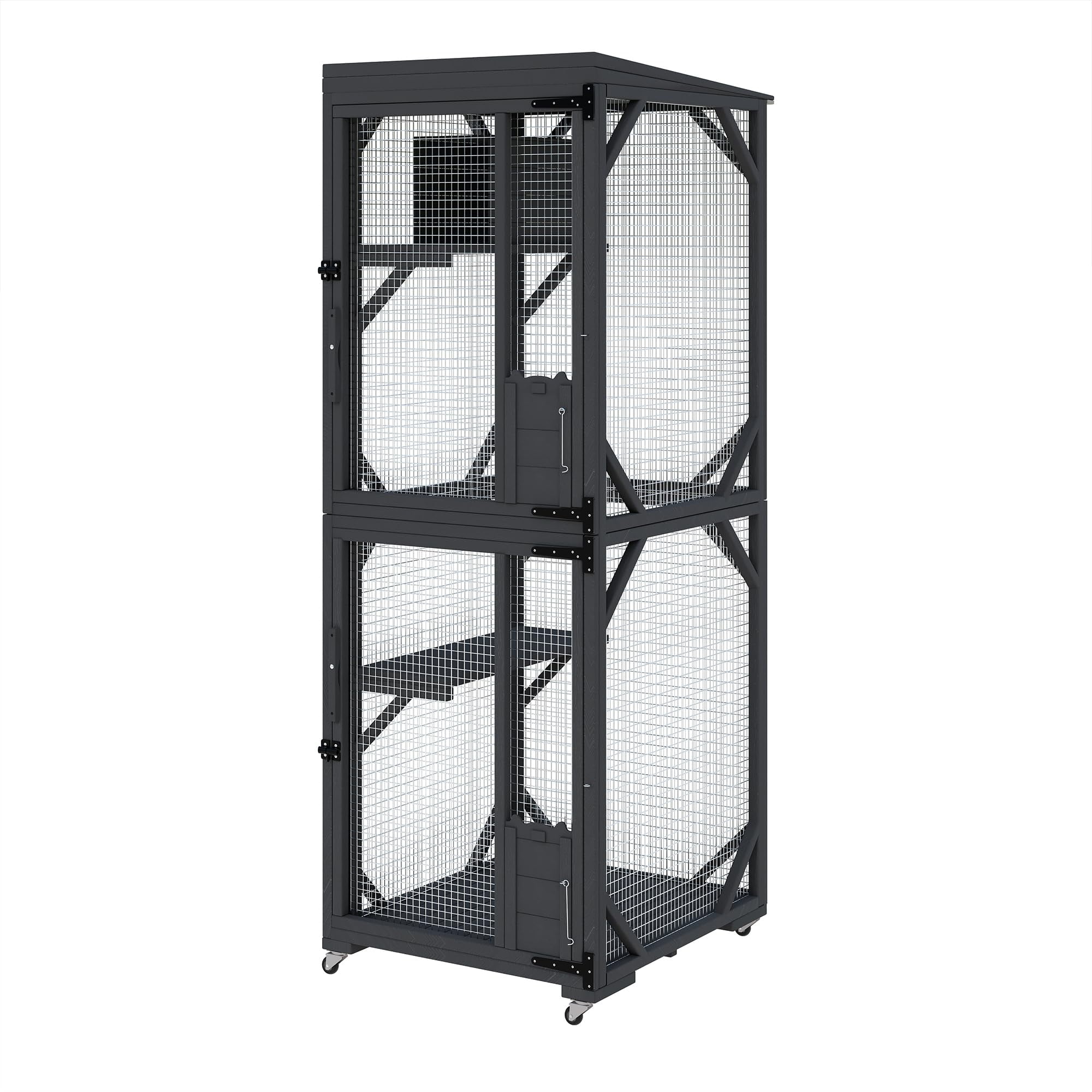 Large Catio Outdoor Cat Enclosure with Window,71.4" H Walk-in Cat House Kitty Cage for Indoor Outdoor use,All-Weather Cats Outside Patio for Patio & Backyard