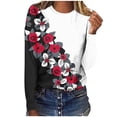 thumbnail image 1 of Hauts à Manches Longues pour Femmes T-Shirts Imprimés Décontractés Amples à Col Rond à Manches Longues Hauts Blouse T-Shirts à Manches Longues pour Femmes T-Shirts Longs pour Femmes Blouses à Manches Longues pour Femmes, 1 of 3