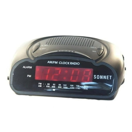 Sonnet Industries Compact Radio Clock, Black photo Sonnet Industries Compact Radio Clock, Black