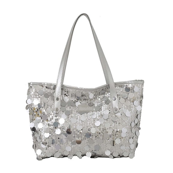 gcong Fashion Glitter Large Capacity Tote Boho Shoulder Bag Versatile Carryall Purse for Casual Commute