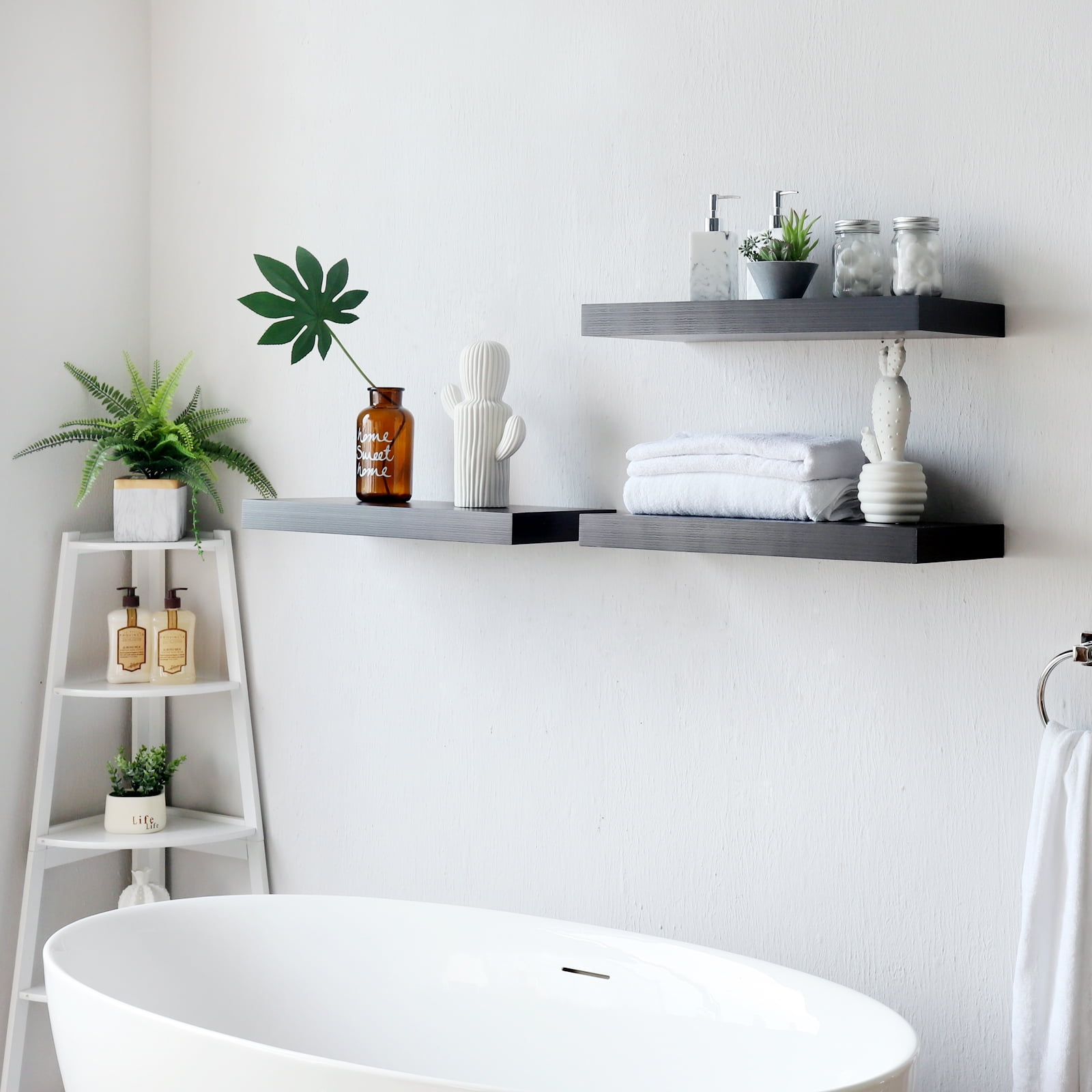 White Modern Shower Shelf , Bathroom Sfelf, Floating Shelf, Bathroom Shelves,  Minimalist Shelves, Industrial Accessories, DOCIA -  Sweden