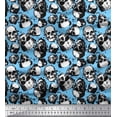 thumbnail image 1 of Soimoi Modal Satin Fabric Horror Skull Halloween Print Fabric by The Yard 42 Inch Wide, 1 of 1