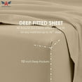 thumbnail image 3 of 800TC Short King Size 4PC Sheet Set - Premium 800-Thread-Count 100% Egyptian Cotton, Fit Upto 26 inches Extra Deep Pockets Mattress - Taupe, 3 of 7