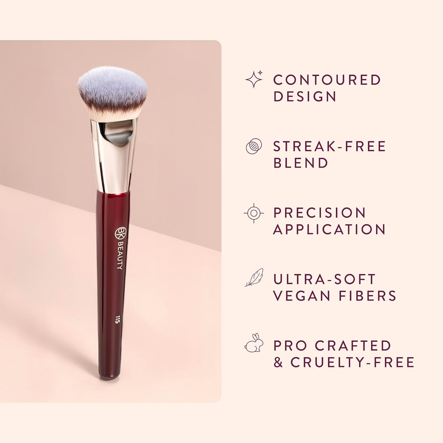 Pozyie BK Beauty Triple Core Makeup Brush Set (3-piece) - Suitable for various makeup lines, effortlessly maintaining a flawless look at all times. Non-irritating, super-soft facial makeup brushes.