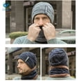 thumbnail image 4 of Deago Men's Warm Knit Hat, Scarf & Glove Set, Gray, 2-Piece, 4 of 10