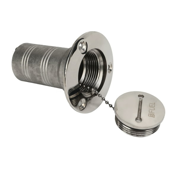 1.5 Inch Deck Filler Cover, 316 Stainless Steel Hardware with Key Water Deck Fuel Filler Angled Neck for Marine Yacht Ship