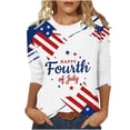 thumbnail image 2 of JTZGDY Plus Size 3/4 Length Sleeve Womens Tops Funny American Flag 4th of July Shirts Stars Stripes Patriotic Tshirts Trendy Holiday USA Flag Tunic Blouses Multicolor#09 S, 2 of 6