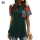 thumbnail image 1 of Camiseta de mujer Camiseta de manga corta con estampado de rayas Camiseta casual de verano, Verde, M Jumpingount AP001701-07, 1 of 7