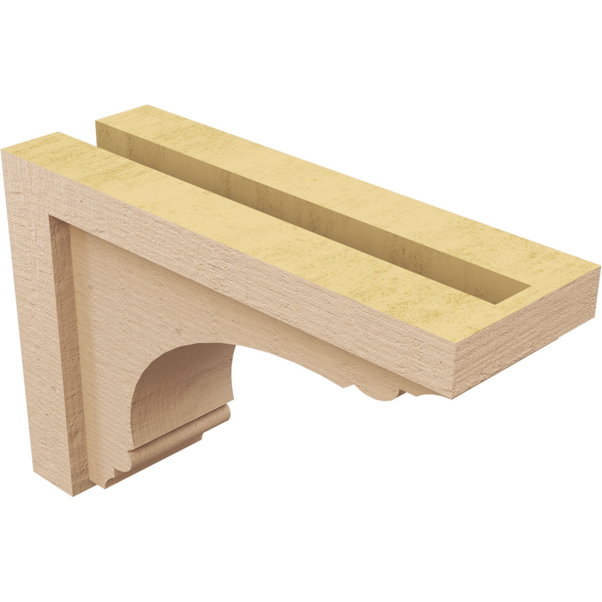 4"W x 12"D x 8"H Classic Warren Rough Cedar Woodgrain TimberThane Corbel, Primed Tan