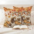 thumbnail image 3 of Autumn Puppy Outdoor Waterproof Pillow Covers, Fall Maple Leaf Pumpkin Thanksgiving Decorative Square Throw Pillowcase Sofa Cushion Sham for Patio/Couch/Chair, 26"x26" 2 Pack, 3 of 8