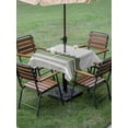 thumbnail image 4 of Outdoor Tablecloths with Umbrella Hole & Zipper, Dark Green Striped 60x60 Inch Square Tablecloths, Abstract Modern Geometric Stripes Waterproof Table Cloth, Patio/Pool/Picnic Table Covers, 4 of 8