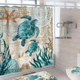 thumbnail image 3 of 1pc Turtile Pattern Shower Curtain With Hooks, Waterproof And Mildew-Proof Fabric Bath Curtain, Bathroom Decor, Curtain For Windows, 59*70.86in, 3 of 4