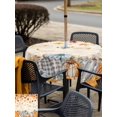 thumbnail image 4 of Outdoor Tablecloth with Umbrella Hole and Zipper, Orange Fall Square Table Cloth 60x60 Inch Waterproof Tablecloth, Thanksgiving Maple Leaf Birds Vintage Picnic Table Cover for Patio Camping, 4 of 7