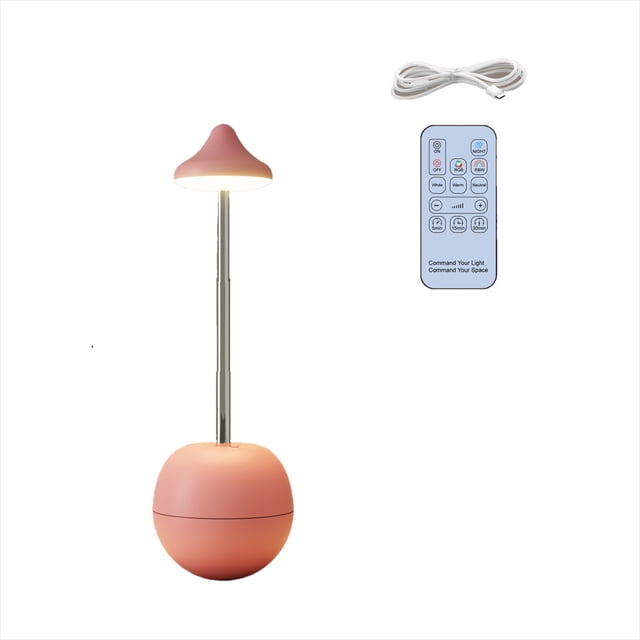 Led Light Bulb Decorative Bedside Lamp for Dorm Table - Remote - Controll Led Night Light with Adjustable Height Lamp with Remote
