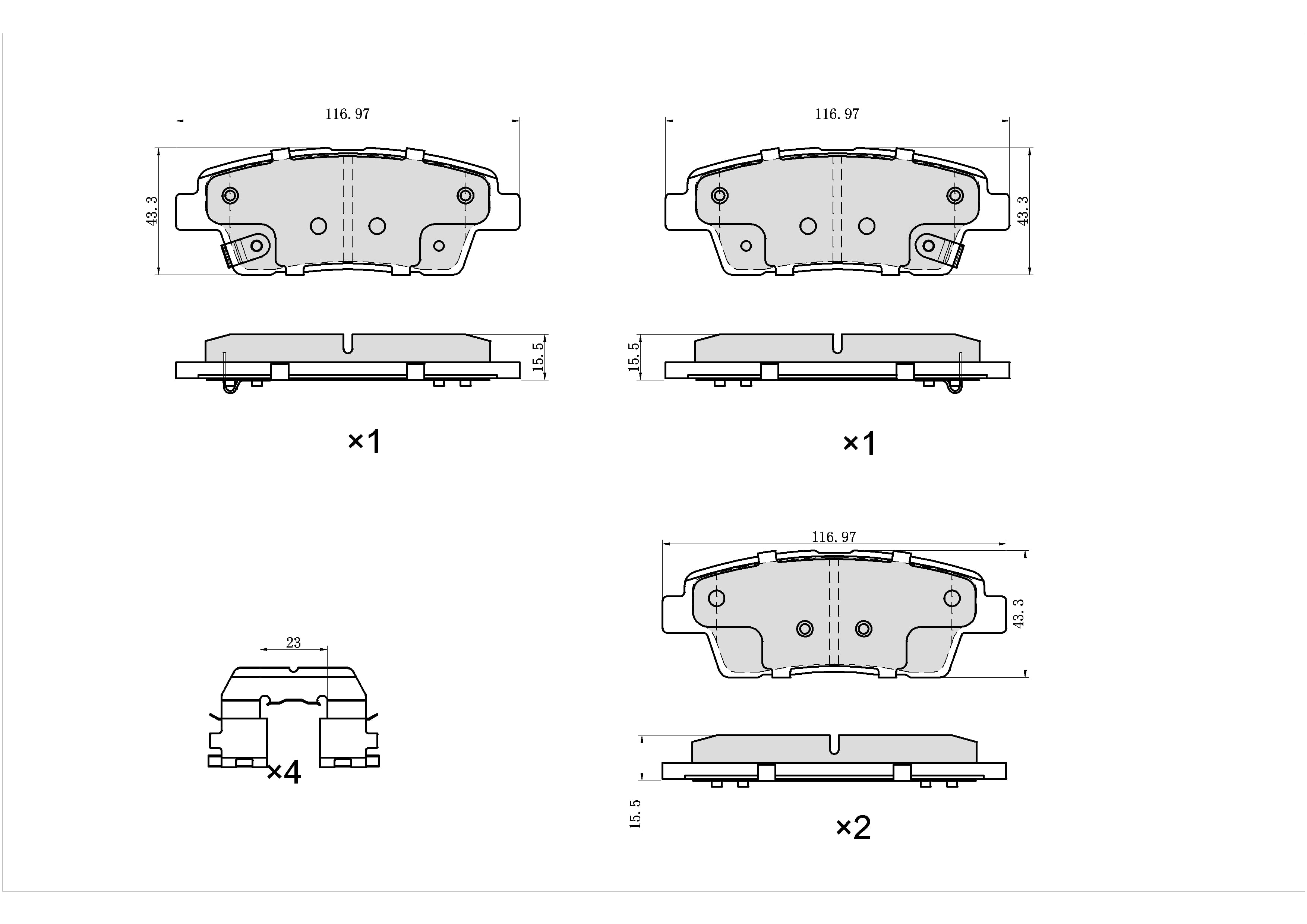 UltraHC 700 Brake Pad Set, Rear HC7.1551.0.C, Hyundai Genesis 2016-2010