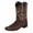 Brown, variant on Stylish Women's Mid-Calf Boots - Leather -On Round Toe Low-Heeled Western Cowboy Shoes for Fashionable Comfort