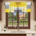 thumbnail image 6 of Oil Painted Yellow Grey Curtain Valances for Windows, Kitchen Valance Window Treatments Panel 2 Pack, Artwork Geometric Modern Abstract Rod Pocket Short Curtains for Bathroom Bedroom 42 x 18 Inch, 6 of 8