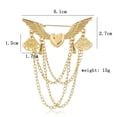 thumbnail image 7 of SmartBy Retro Angel Wing Heart Shirt Suit Collar Tip Lapel Brooch Pin with Chain Tassel, 7 of 7