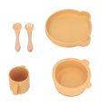 thumbnail image 4 of Set, Soft Silicone Suction Plate Bowl Cup Fork Spoon, For Weaning Cute Bear Shape, 4 of 8
