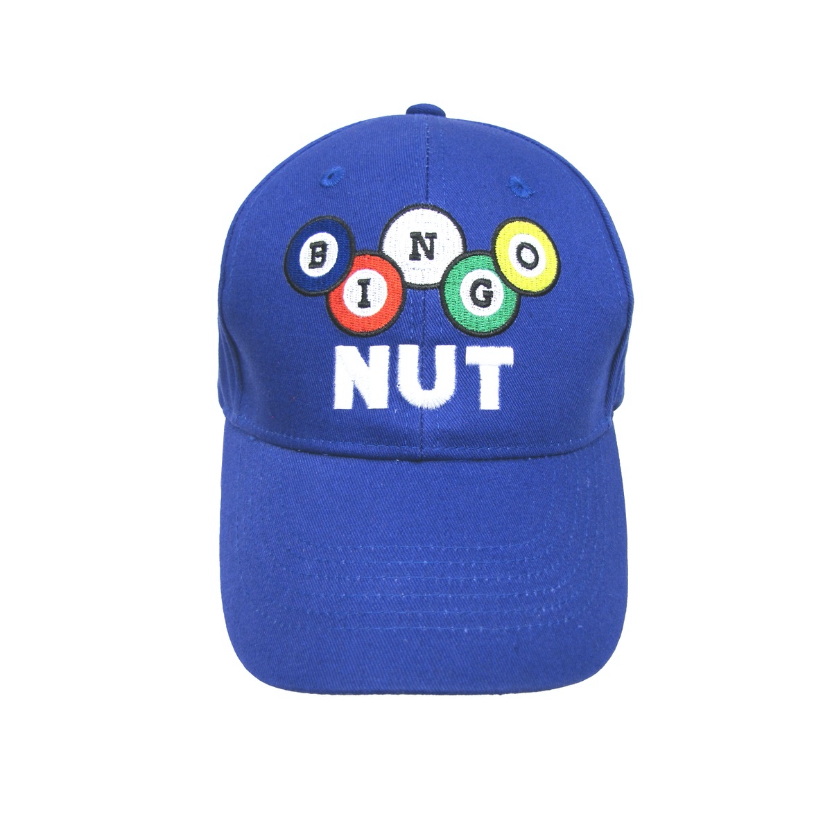Blue Bingo Nut Adjustable Baseball Cap Embroidered Game Hat Men's Women