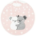 thumbnail image 2 of SAFAVIEH Carousel Kids Hugging Koalas Area Rug, Pink/White, 5'3" x 5'3" Round, 2 of 10