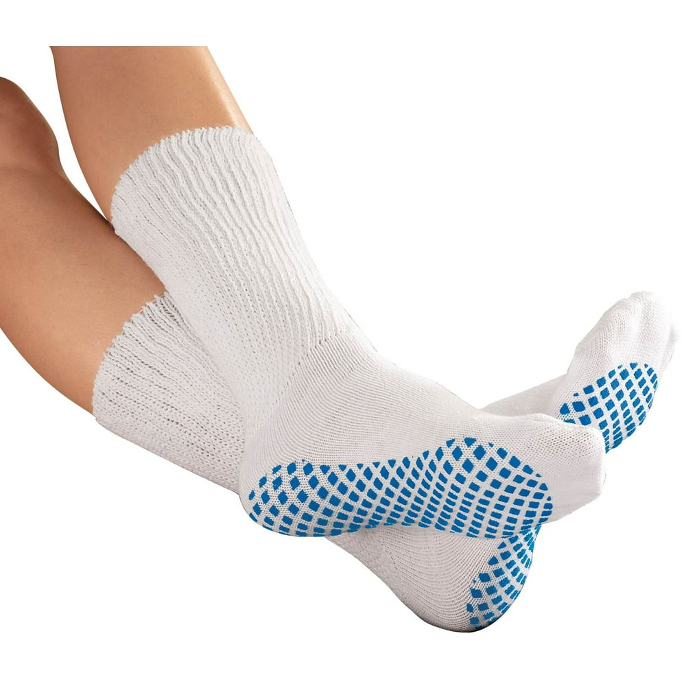 Easy Comforts - Diabetic Slipper Socks with Gripper Soles - Walmart.com ...
