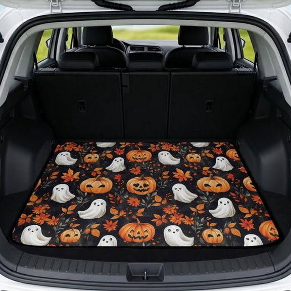 KUIFORTI Ghost Halloween Car Trunk Liner 29" x 39" Durable Anti-Slip All Weather Trunk Protective Mat Vehicle Interior Decoration Accessories Universal Fit Sedans & SUVs