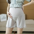 thumbnail image 2 of FAIWAD Women's Maternity Ice Silk Shorts Comfort Over Belly Stretchy Solid Color Loose Pregnancy Casual Short Pants, 2 of 4