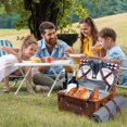 Picnic Baskets for 4 Persons Retro Classic Willow Hamper Set with